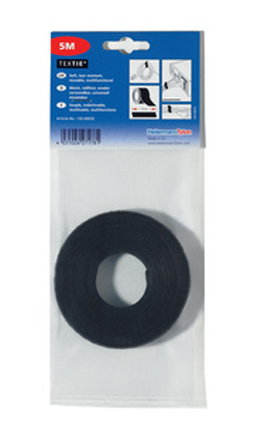 130-00008 TEXTIE 1M-PA66/PP-BK, HellermannTyton