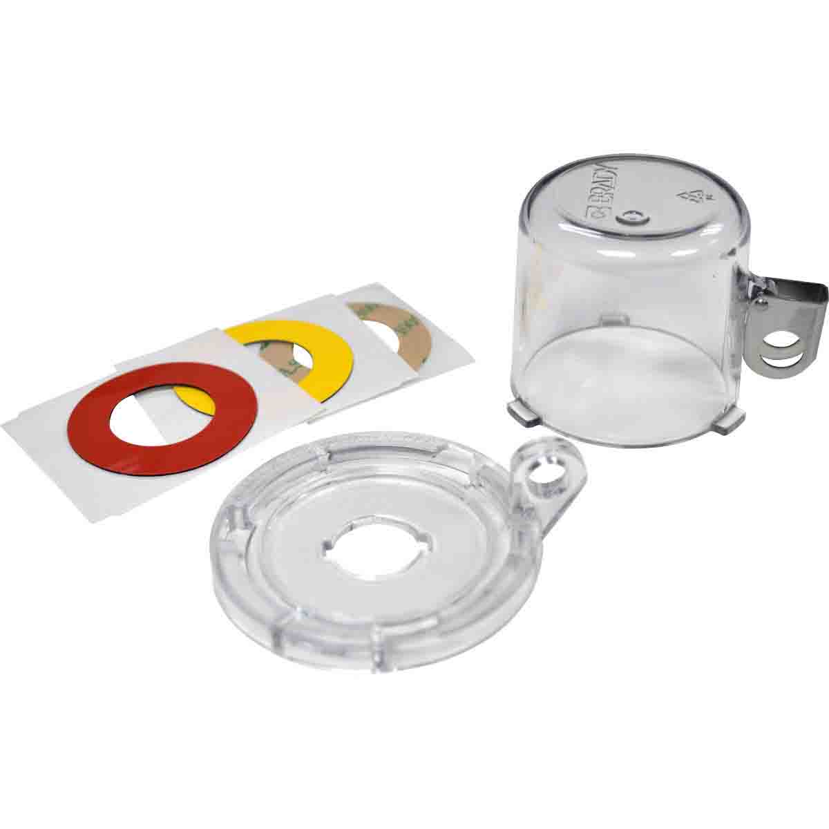 16MM CLEAR PUSH BUTTON LO W/ STD COVER, Brady