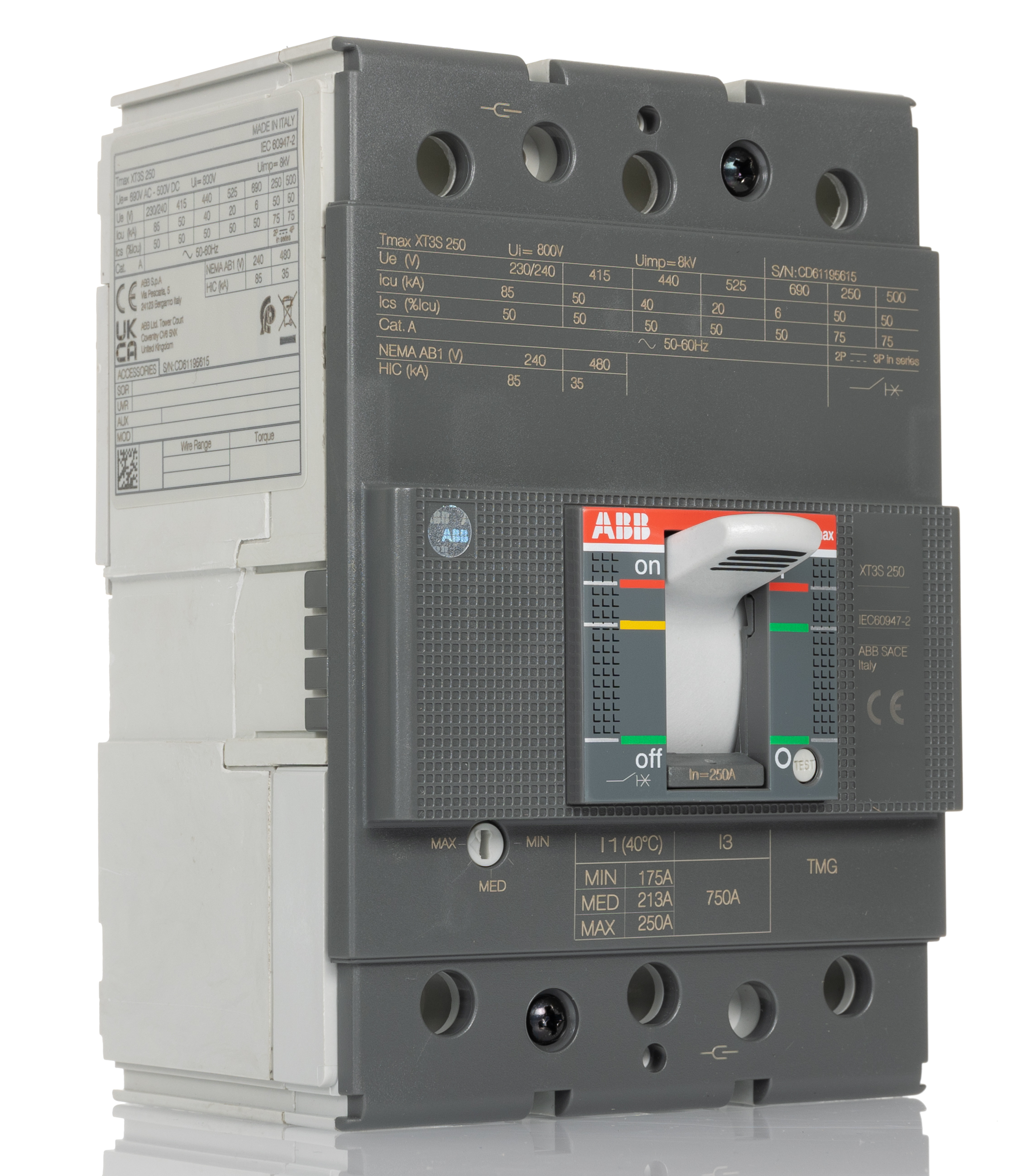 1SDA068271R1 XT3S 250 TMG 250A FF, ABB