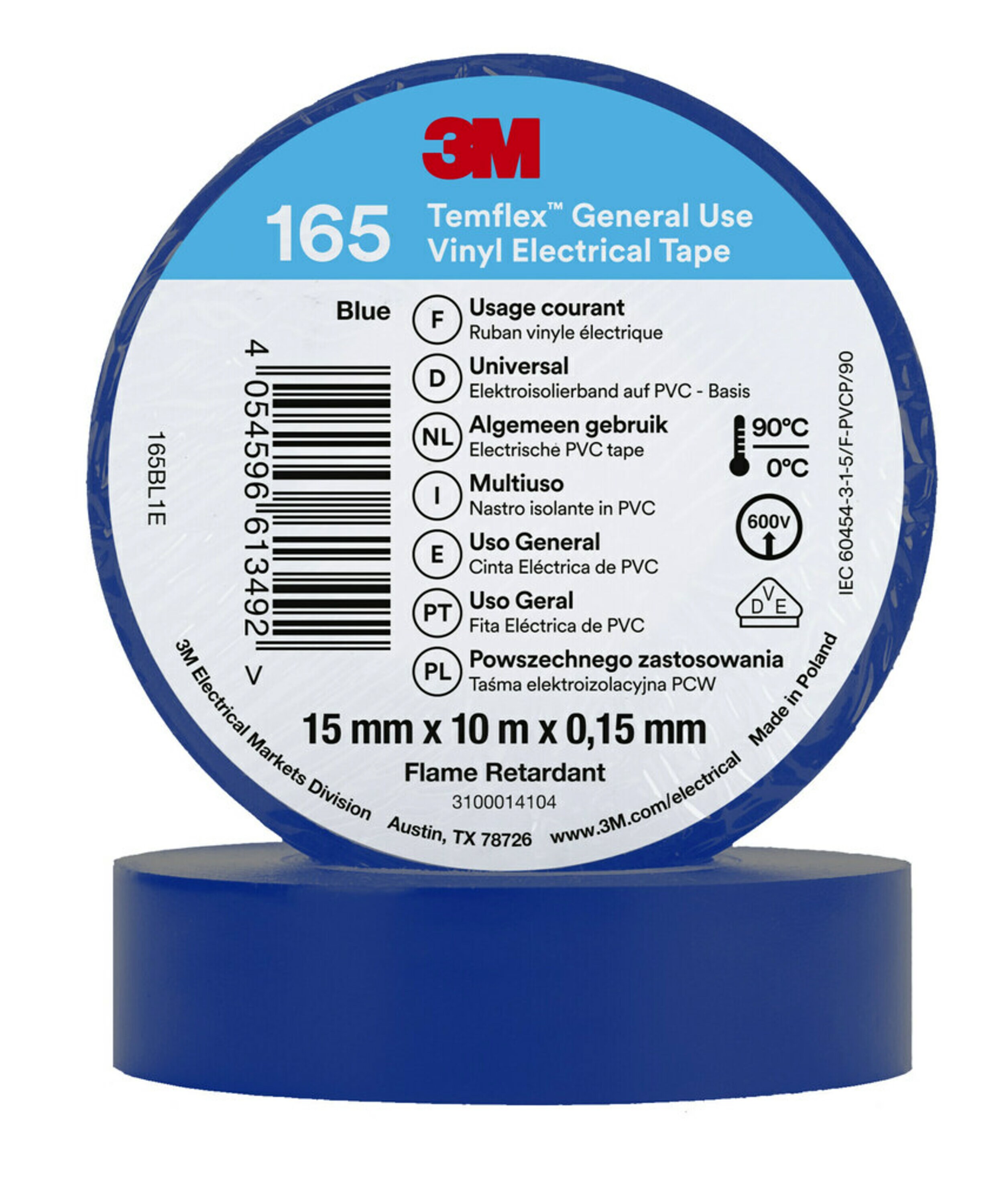 3M 165 blue 15mm x 10m, 3M
