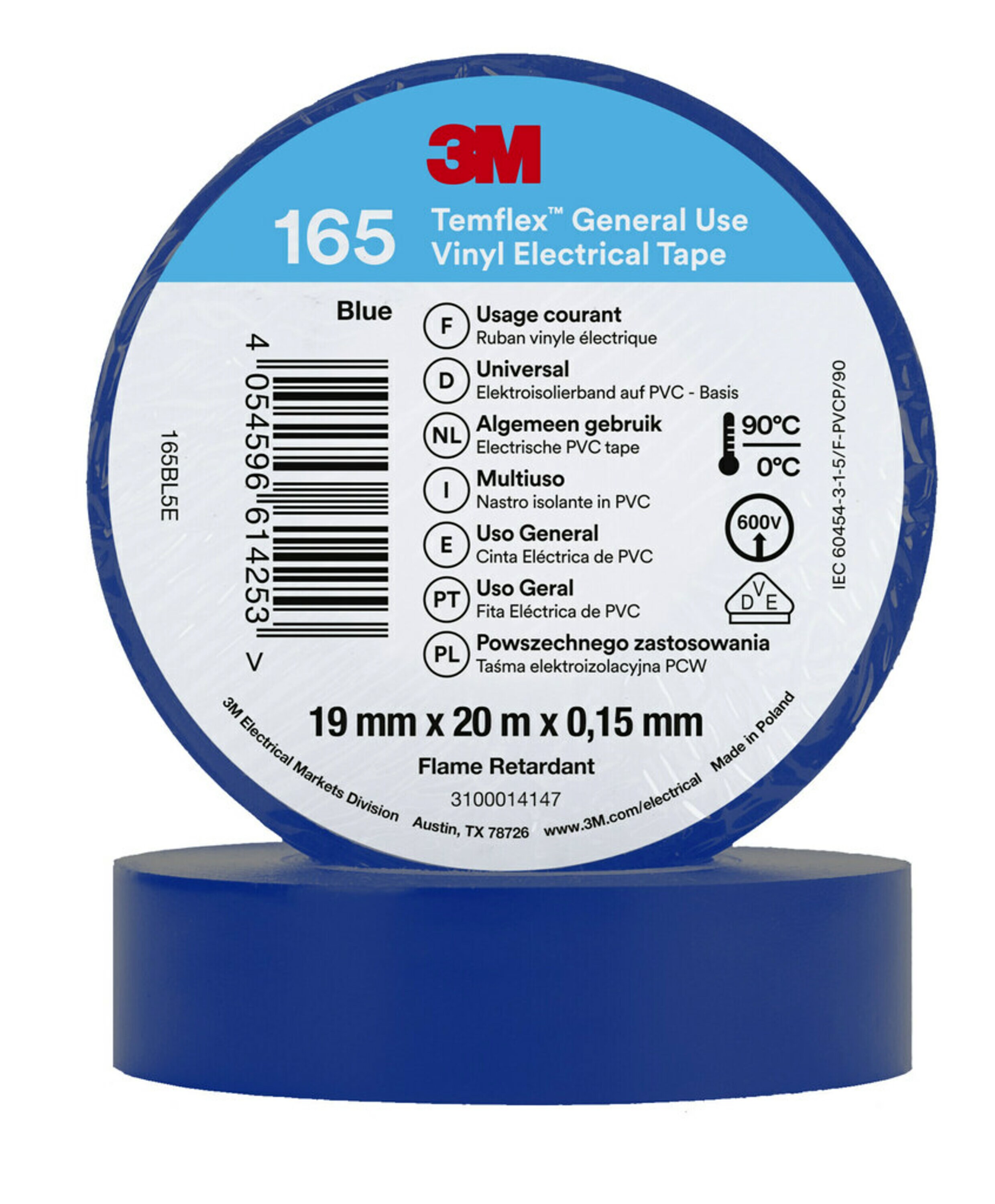 3M 165 blue 19mm x 20m, 3M