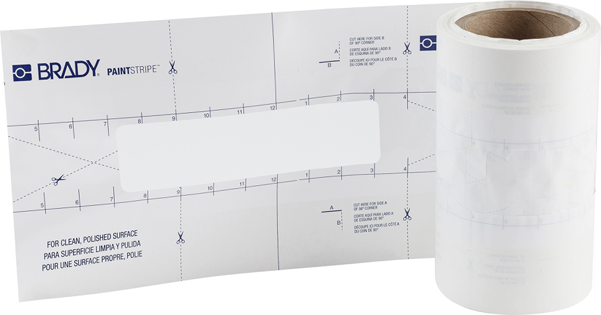 B518,2" X 8" X 100'  FLOOR DASH STENCIL, Brady