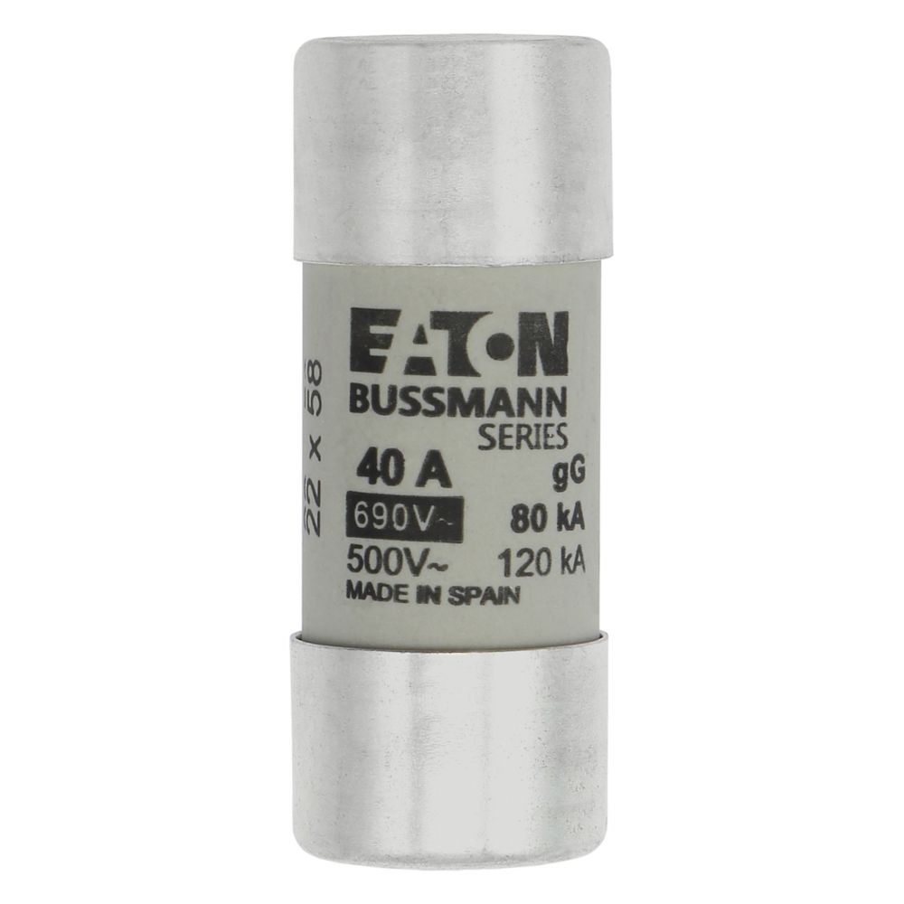 C22G40 CYLINDRICAL FUSE 22 x 58 40A GG 690V AC, Eaton