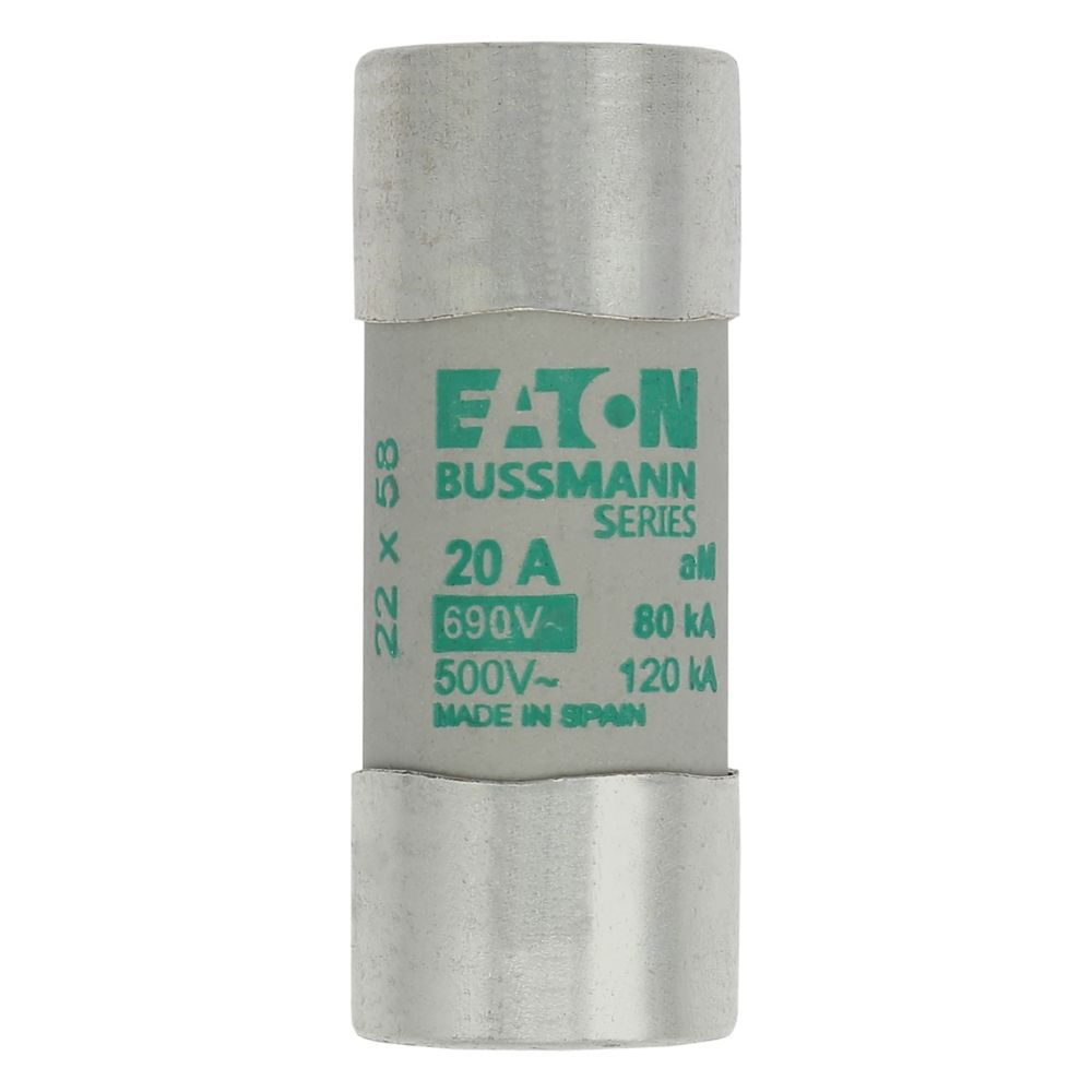 C22M20 CYLINDRICAL FUSE 22 x 58 20A AM 690V AC, Eaton