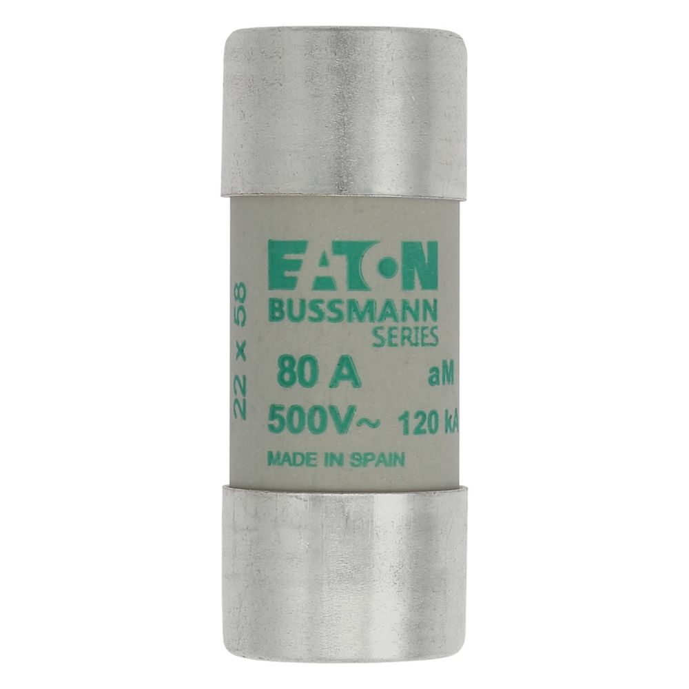 C22M80 CYLINDRICAL FUSE 22 x 58 80A AM 500V AC, Eaton