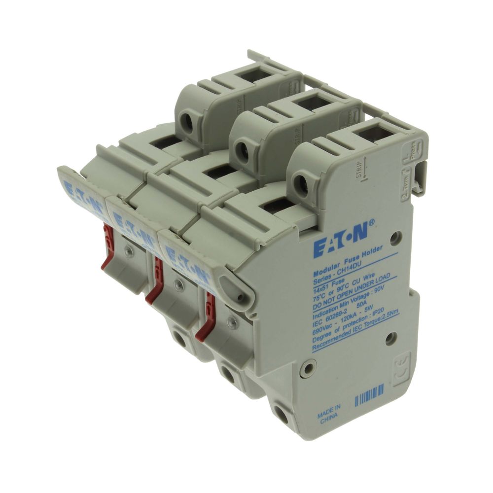 CH143DIU 3P 14x51 Neon Indicator Fuse Holder, Eaton