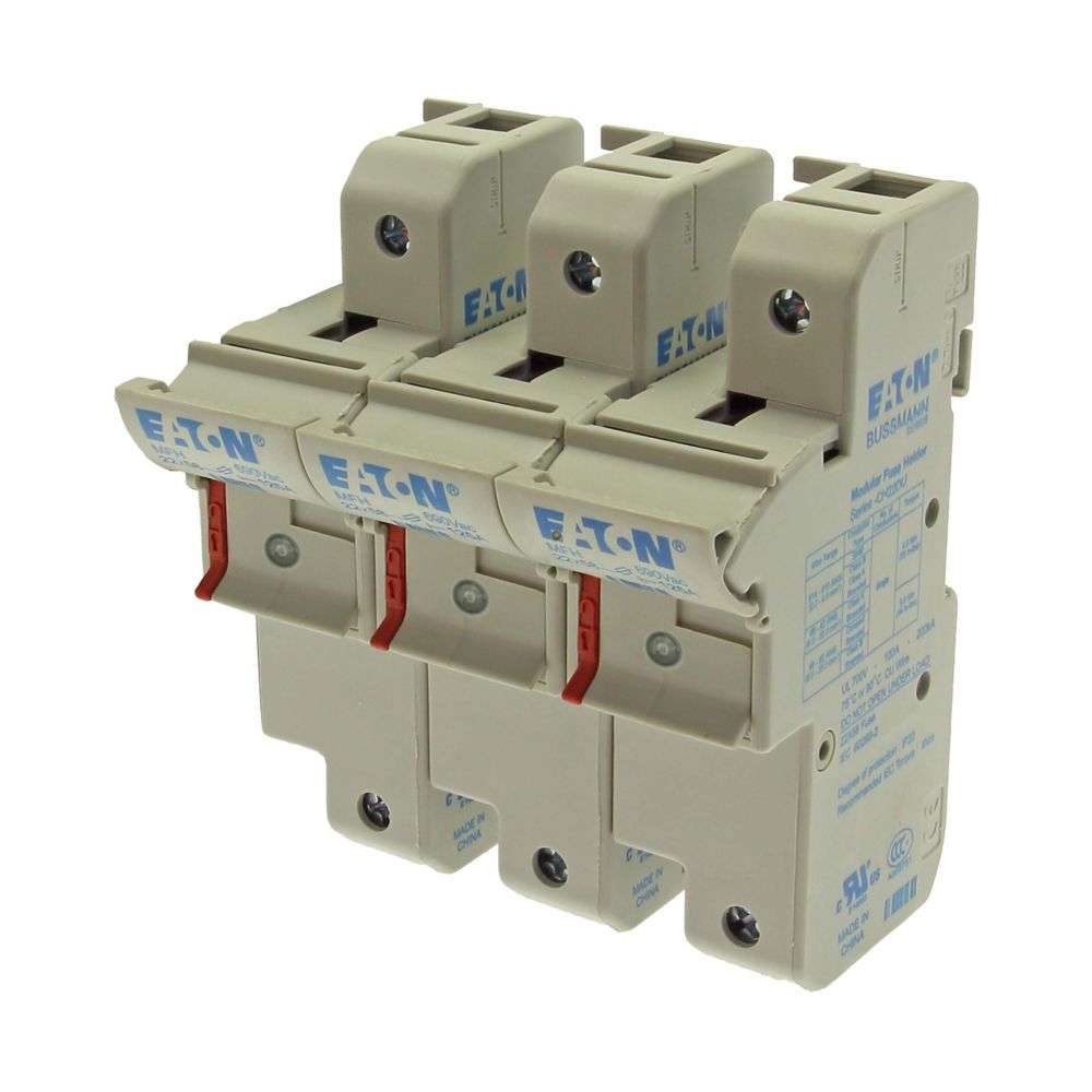 CH223DIU 3P 22x58 Neon Indicator Fuse Holder, Eaton