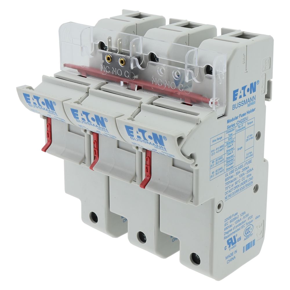 CH223DMSU-F 3P 22x58 Micro Switch Fuse Holder, Eaton