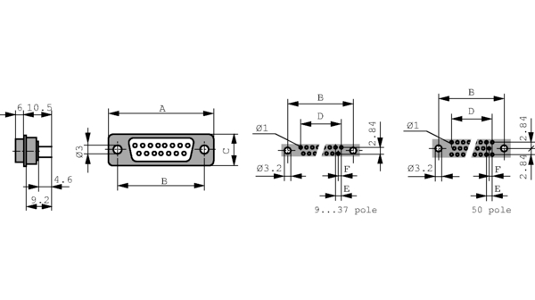DT37PY/2, Deltron Connectors