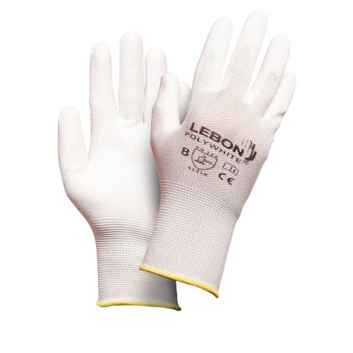 Gant de montage enduit PU blanc T8, Lebon Protection