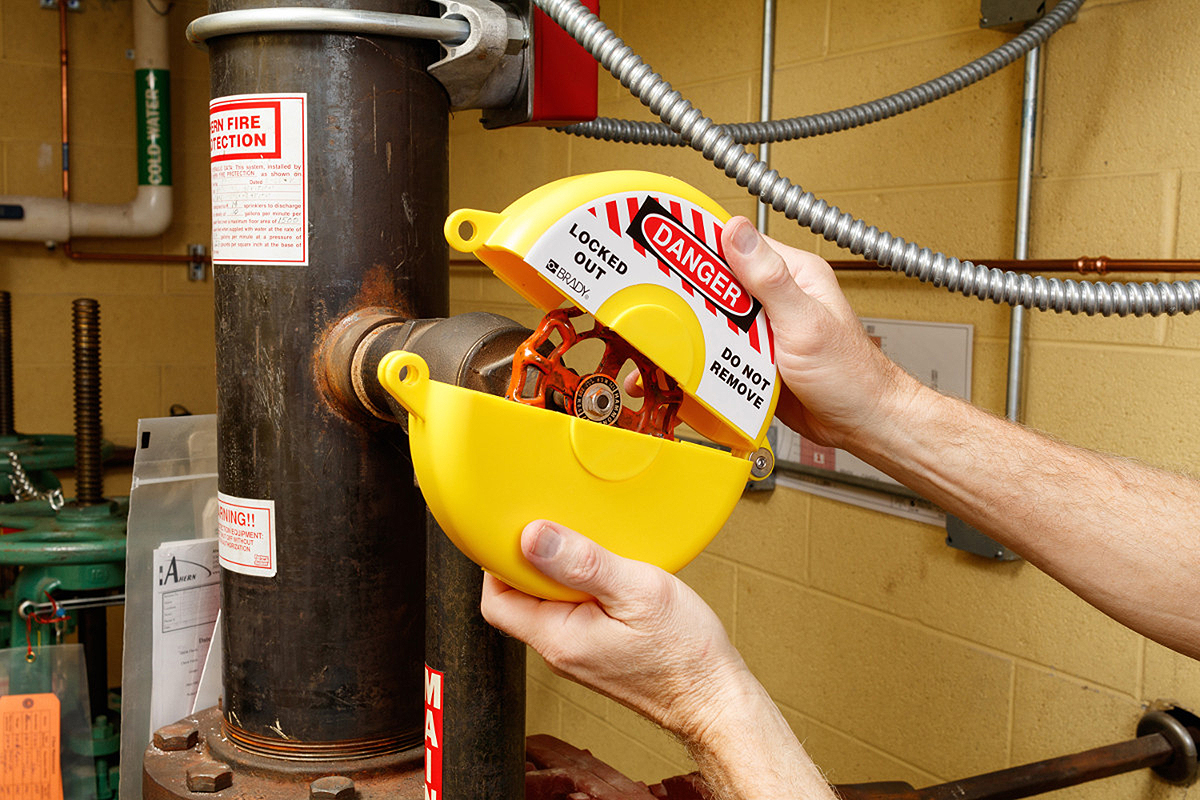 GATE VALVE LOCKOUTS GVLO 1-2.5 YELLOW, Brady