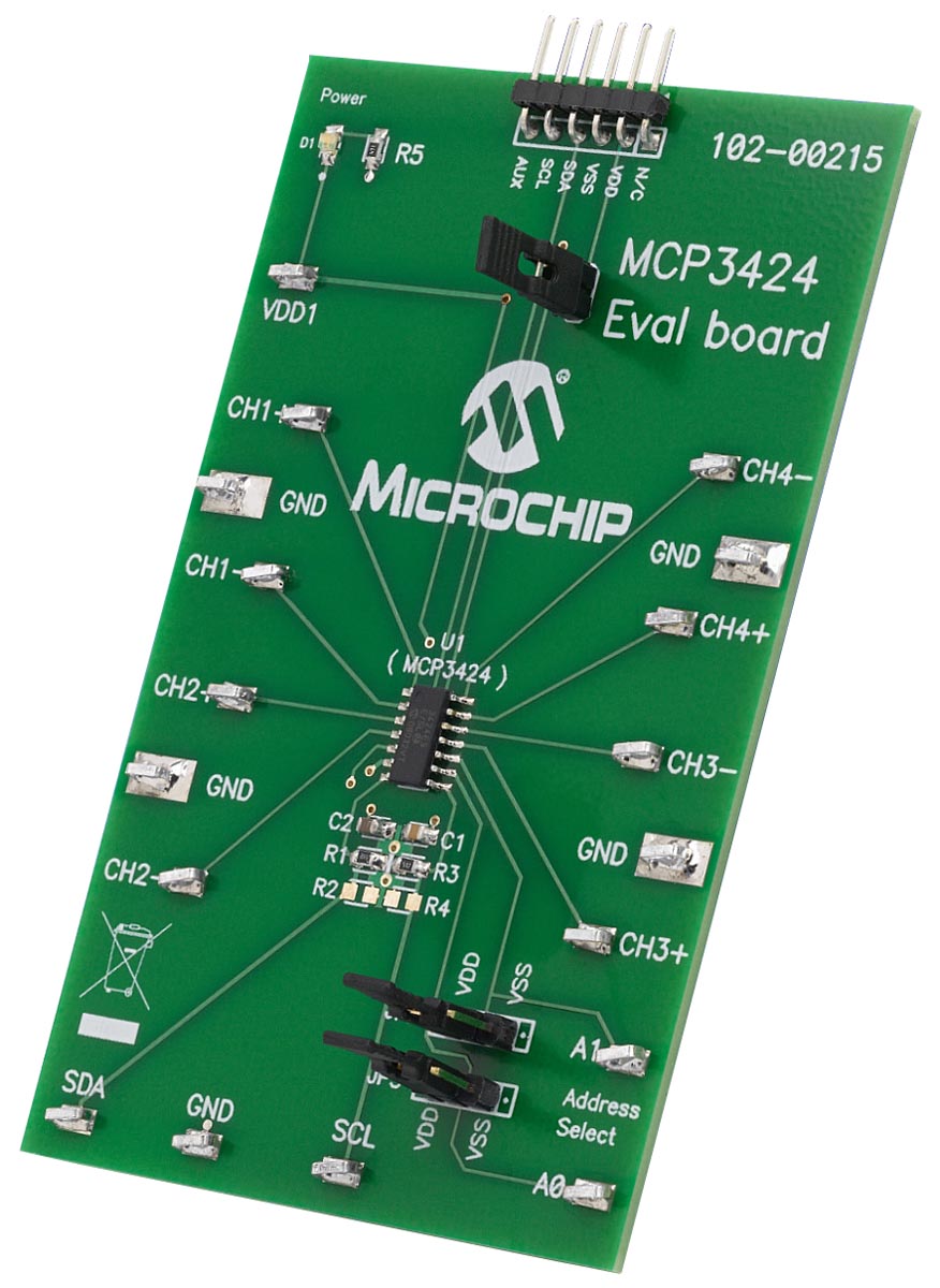 MCP3424EV, Microchip