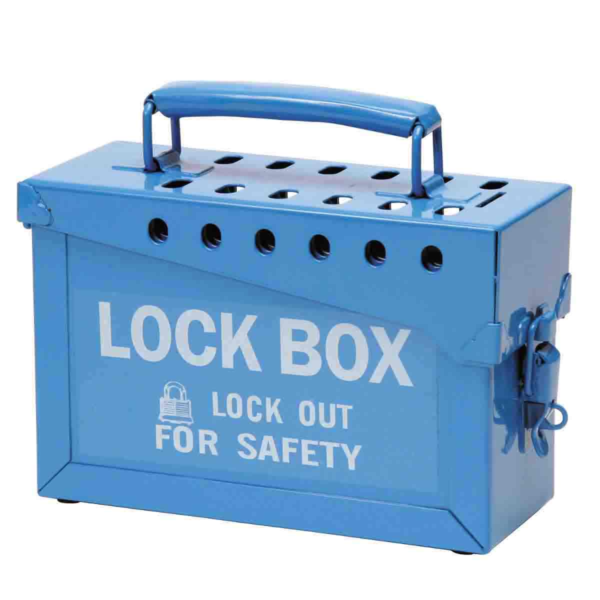 METAL LOCK BOX, 13 LOCK, BLUE, Brady