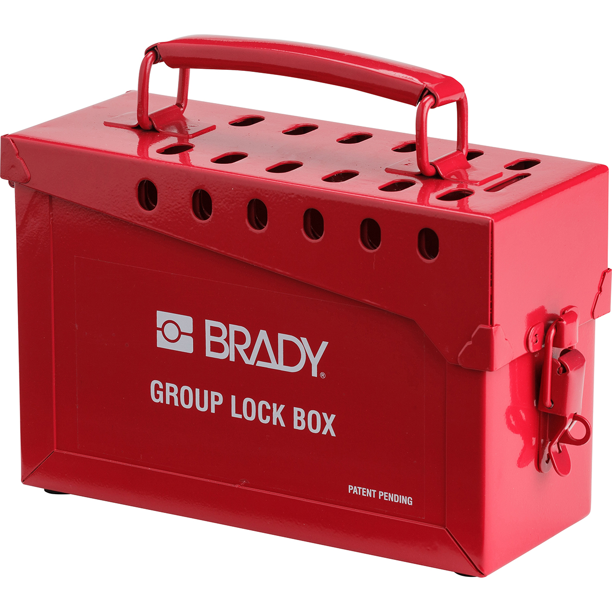 METAL LOCK BOX, 13 LOCK, RED, Brady