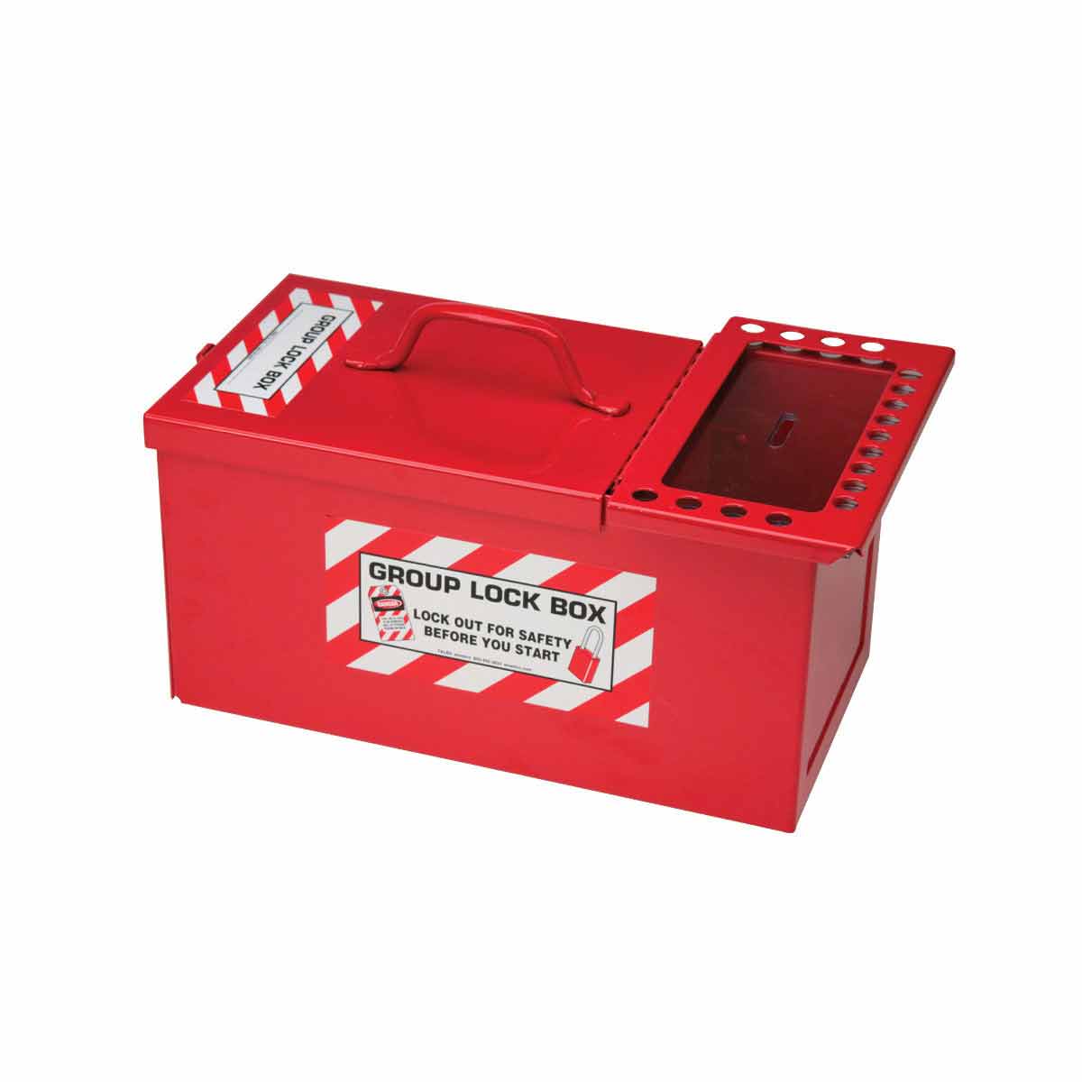 METAL STORAGE LOCK BOX,SMALL,RED, Brady