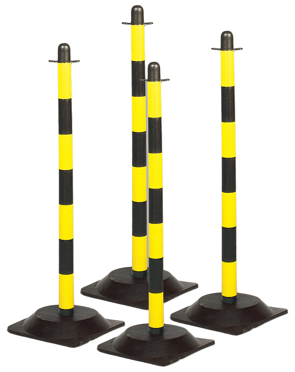POST & RUBBER BASE YELL/BLK PK 4, Brady