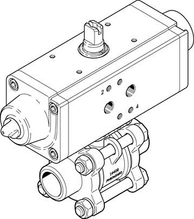 VZBA-21/2"-WW-63-T-22-F0710-V4V4T-PS120-R-90-4-C, Festo